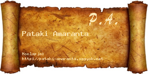 Pataki Amaranta névjegykártya